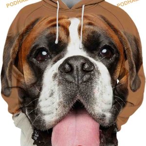 German Boxer Chill Dog Full Printing 3D Hoodie Sweatshirt 2
