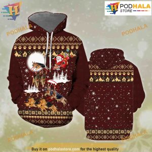 German Shepherd Dog Reindeers Car 3D Hoodie Christmas, Funny Xmas Gifts