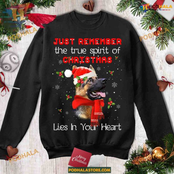 German Shepherd Heartfelt Christmas Shirt, Family Christmas Shirt Ideas