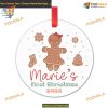 Gingerbread Baby Girl's 1st Christmas Ornament 2023, Personalized Keepsake