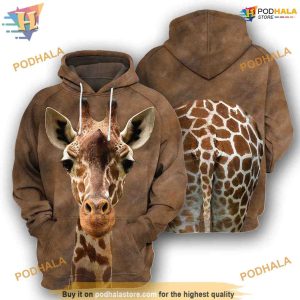 Giraffe Full All Over Printed Funny Animal 3D Hoodie Sweatshirt 1