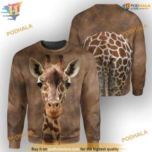 Giraffe Full All Over Printed Funny Animal 3D Hoodie Sweatshirt 2