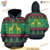 Giraffe Knitting Green And Black Funny Christmas Hoodie, Xmas Gifts