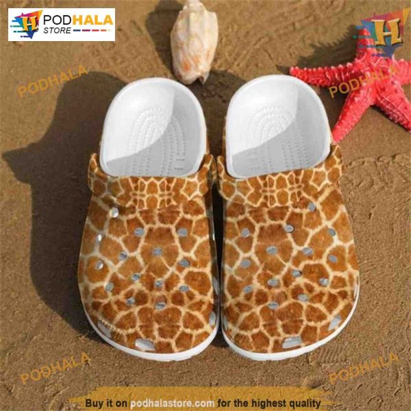 Giraffe Skin Pattern Crocs, Unique Funny Christmas Crocs Gifts