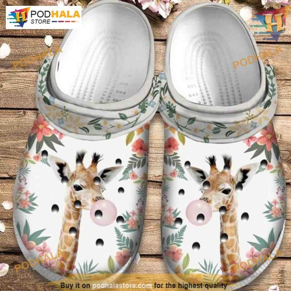 Giraffe With Bubble Gum Lovely Garden Crocs, Creative Christmas Gift Ideas