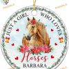 Girl Loves Horses Personalized 2023 Ornament, Custom Horse Lover Gift