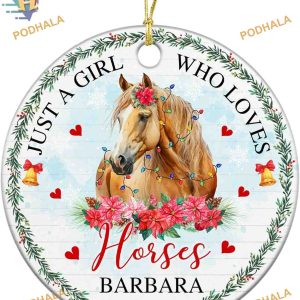 Girl Loves Horses Personalized 2023 Ornament, Custom Horse Lover Gift