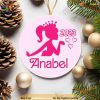 Girls Personalized Christmas Barbie Ornament 2023, Funny Christmas Ornaments