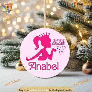 Girls Personalized Christmas Barbie Ornament 2023 Funny Christmas Ornaments 3