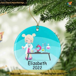 Girls Science 2023 Ornament Keepsake, Personalized Family Ornaments