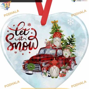 Gnome Red Truck 2023 Ornament, Funny Christmas Ornaments for Home