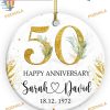 Golden 50th Anniversary Christmas Ornament 2023, Personalized for Couples