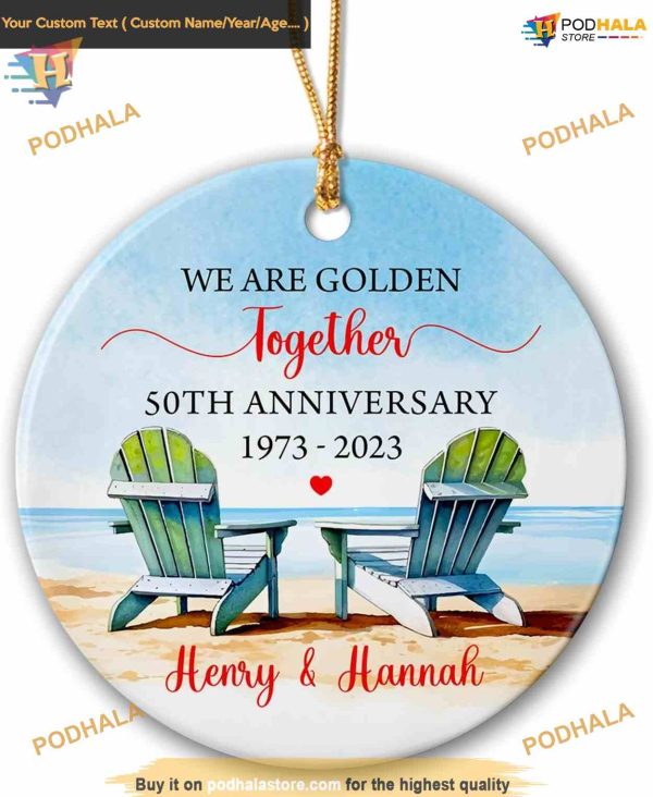 Golden Anniversary 2023 Ornament, Personalized Family Christmas Gift