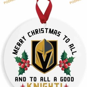 Golden Knights Christmas Tree Ornament, Vegas Champions 2023 Decor