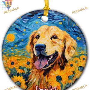 Golden Retriever Dog Christmas Ornament, Personalized Family Ornament, Custom 2023