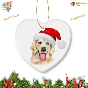 Golden Retriever Tongue Out Ornament, Personalized Family Christmas Ornaments