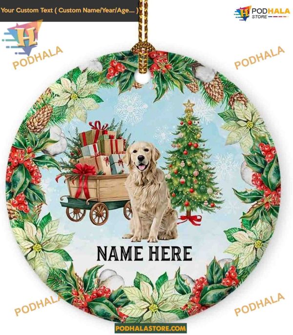 Golden Retriever’s 1st Christmas 2023 Ornament, Customized Family Gift