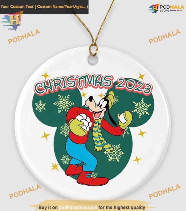 Goofy Dog Christmas Charm Ornament, 2023 Disney Festive Tree Decor