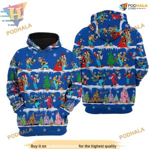 Goofy Dog Festive Zip 3D Hoodie, For a Disney Xmas