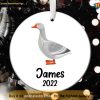 Goose Santa Christmas Ornament, Personalized Goose Holiday Decor