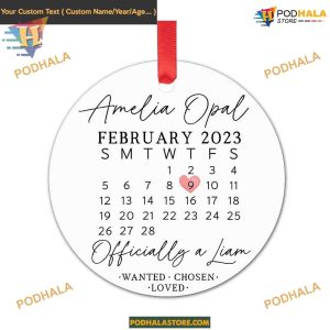 Gotcha Day Adoption Christmas Ornament, Personalized Festive Keepsake