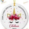 Granddaughter Christmas Unicorn Ornament, Personalized Family Ornament, Custom 2023