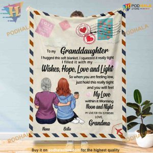 Granddaughter's Christmas Personalized Grandma Blanket