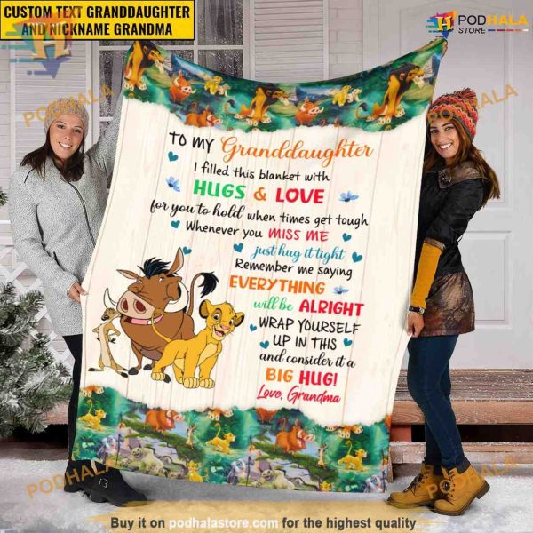 Granddaughter’s Lion King Simba Hug Special Christmas Blanket