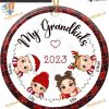 Grandkids Christmas 2023 Personalized Ornament, Grandparents Ceramic Gift