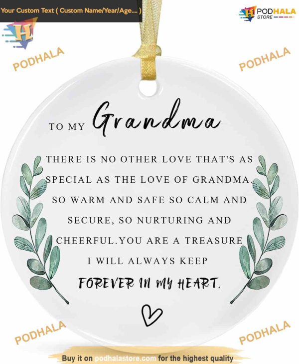 Grandma Gift 2023 Ornament, Personalized Family Christmas Keepsake