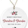 Grandparents Announcement 2023 Ornament, Personalized Pregnancy Reveal