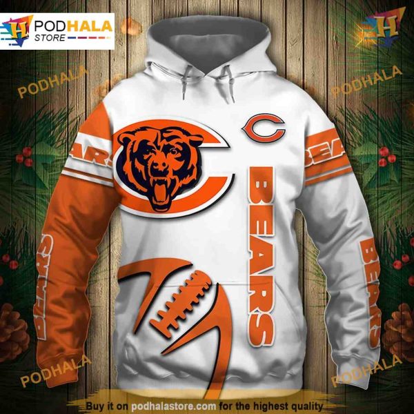 Graphic Balls 3D Chicago Bears Hoodie, Bears Merchandise