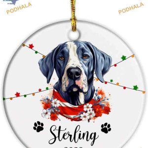 Great Dane Personalized 2023 Ornament, Custom Dog Lover Christmas Gift