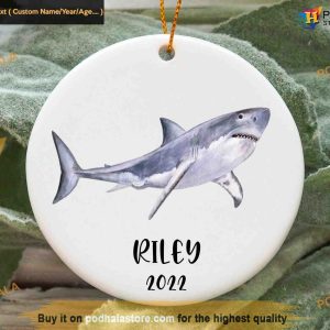 Great White Shark Festive Ornament, Personalized Christmas Decor