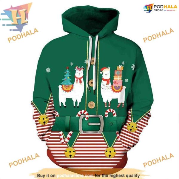 Green Antelope 3D Hoodie, Creative Christmas Gift