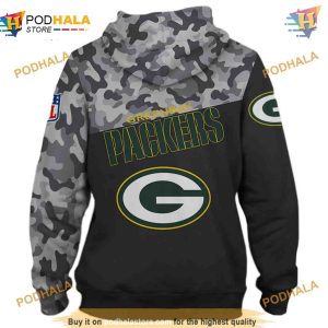 Green Bay Packers Military NFL Hoodie 3D Long Sleeve Sweatshirt New Season 2