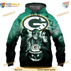 Green Bay Packers NFL Hoodie 3D Halloween Horror Night Gift, Unique Fan Apparel