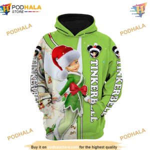 Green Christmas Tinker Bell Disney 3D Hoodie Trending Gifts 3