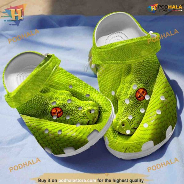 Green Snake Shoes Crocs Clogs, Creative Birthday Christmas Gifts