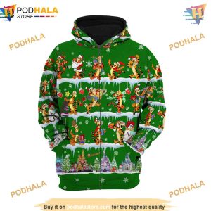 Green Tigger Christmas Disney 3D Hoodie Trending Apparel 3