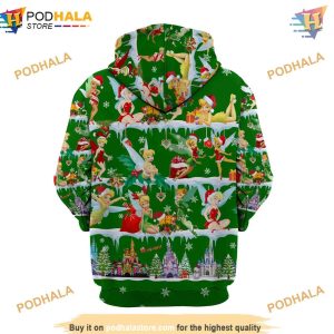 Green Tinker Bell Christmas 3D Hoodie Disney Trending Gifts 3