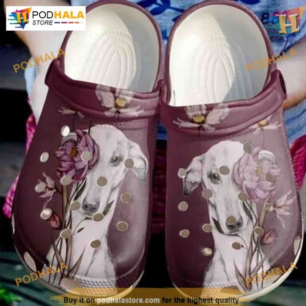 Greyhound Flower Lover Crocs, Creative Pet Themed Xmas Gifts