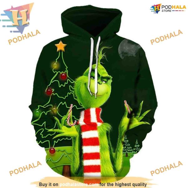 Grinch Animated 3D Hoodie, Steal Xmas in Style