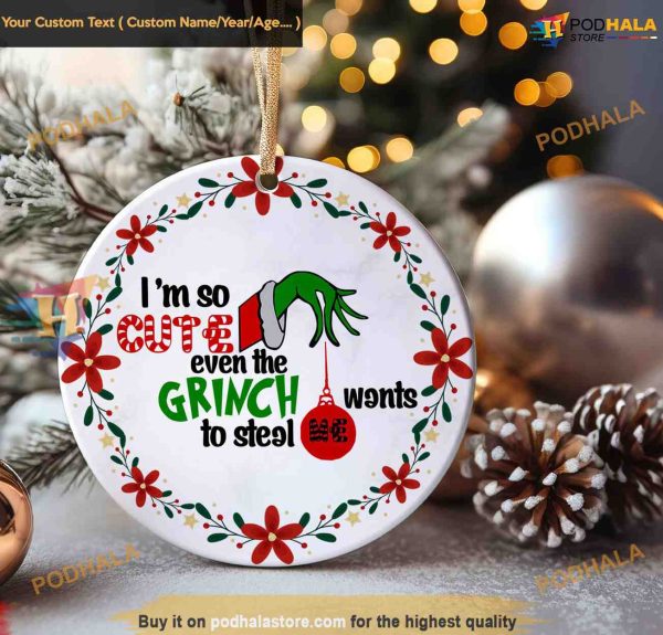 Grinch Ball Holder Decor, Funny The Grinch Ornament 2023