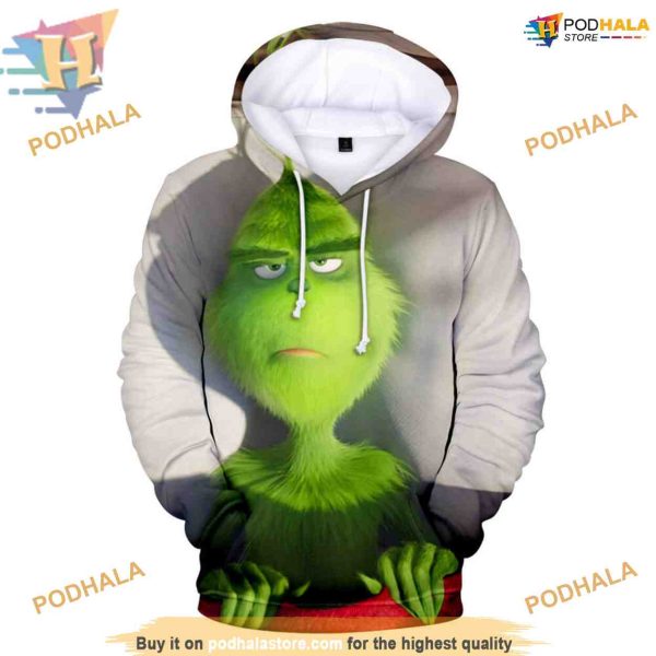 Grinch Christmas Cosplay 3D Hoodie, Hilarious Gift for Xmas, Funny Christmas Gift Ideas