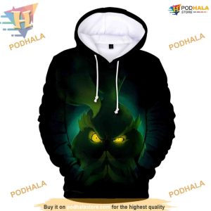 Grinch Cosplay 3D Hoodie, Unisex Christmas Mischief Fun, Creative Christmas Gifts