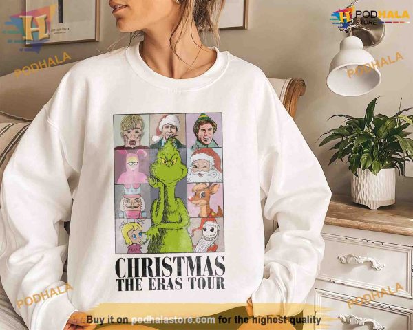 Grinch Eras Tour Funny Christmas Shirt For Family, Movie Characters Tee