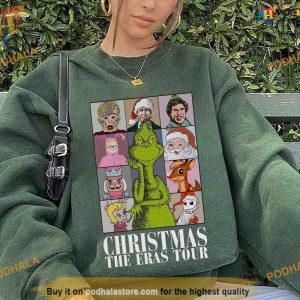 Grinch Eras Tour Funny Christmas Shirt For Family Movie Characters Tee 2