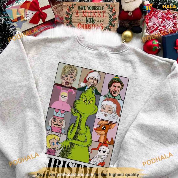 Grinch Eras Tour Funny Christmas Shirt For Family, Movie Characters Tee