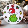 Grinch Face Festive Decor, Funny Grinch Christmas Tree Ornaments